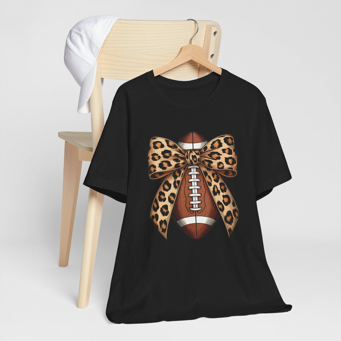 Leopard Bow Football T-Shirt – Cute Game Day Outfit