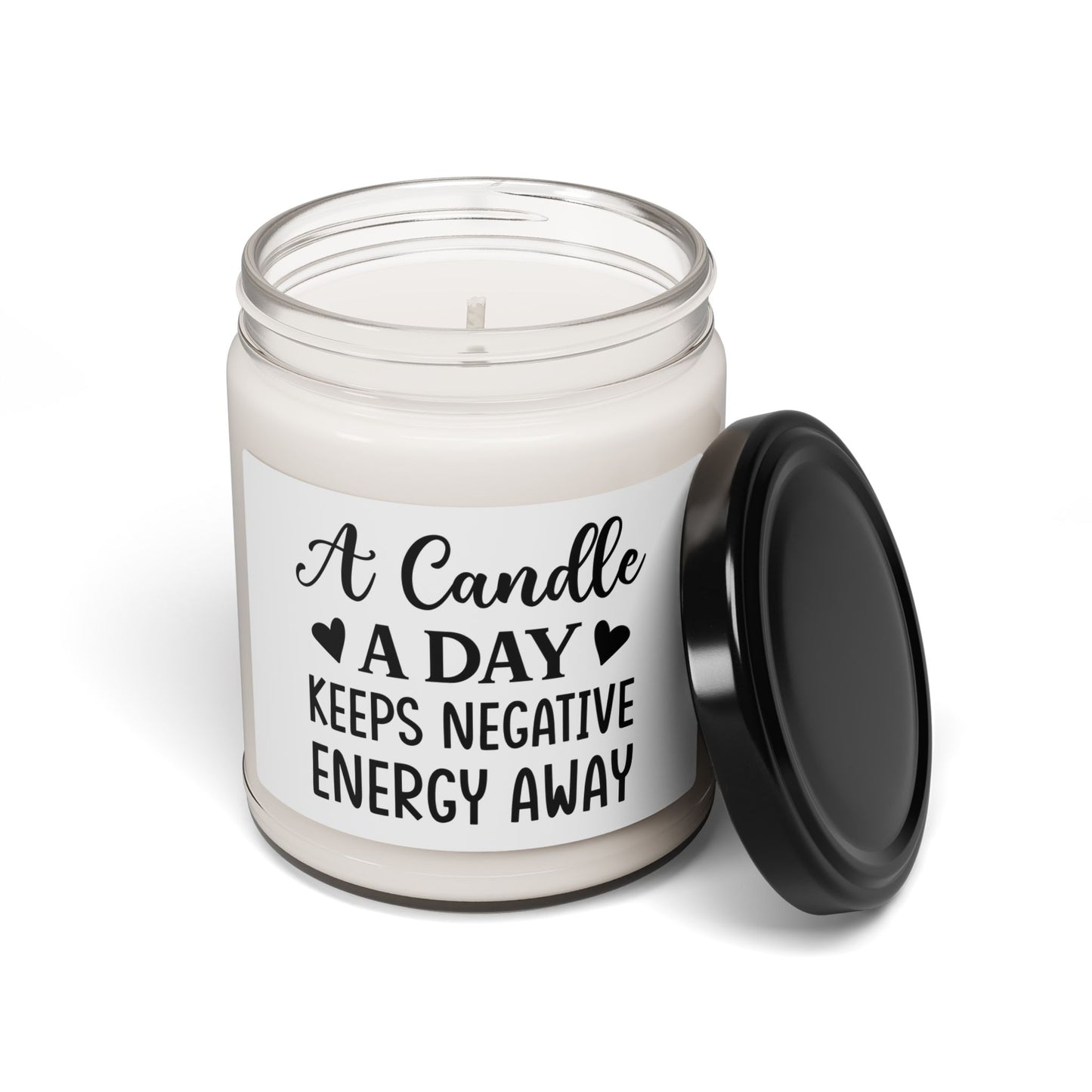 Scented Soy Candle with Positive Energy Quote | Relaxation & Mindfulness Decor