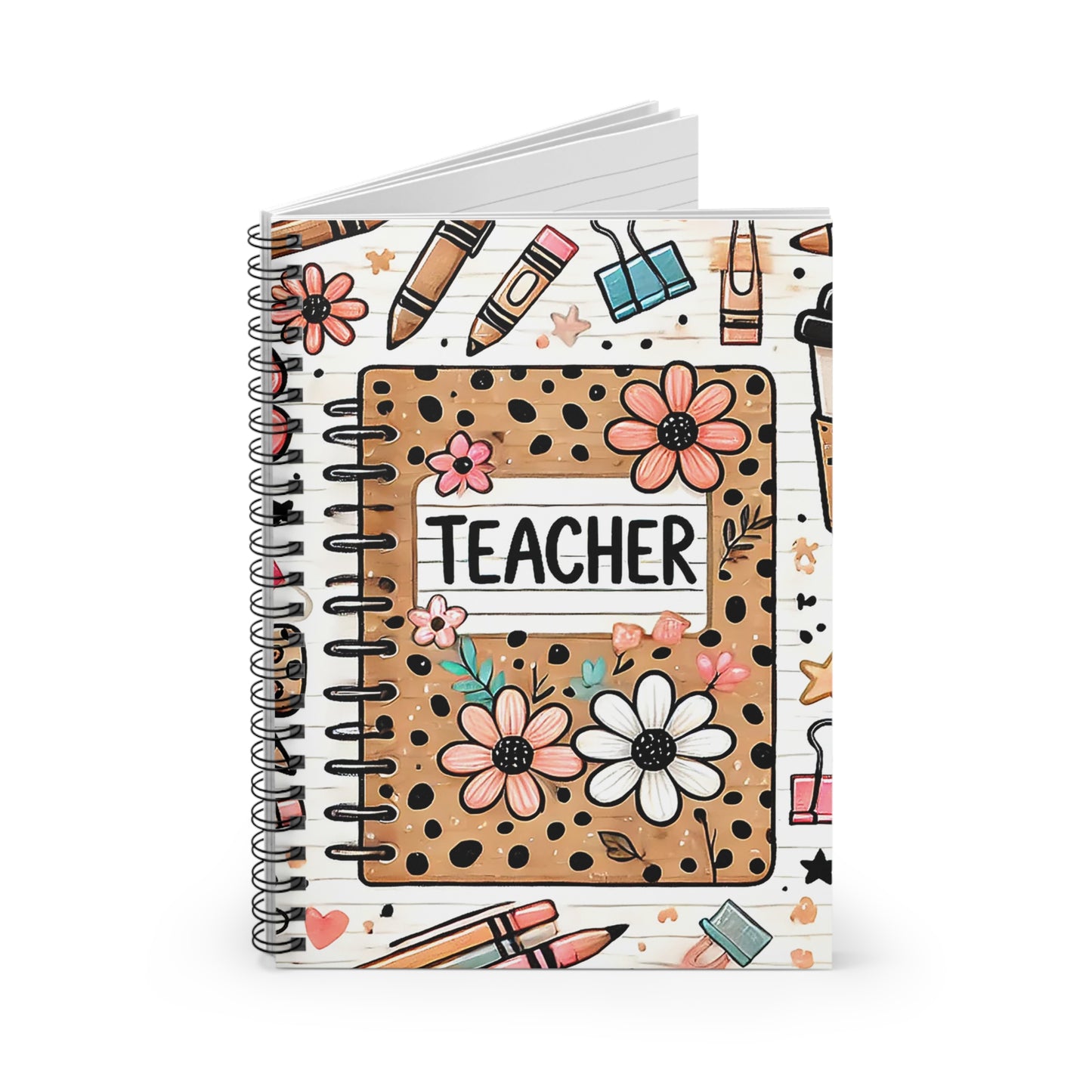Teacher Spiral Notebook - Cute Floral Design for Educators