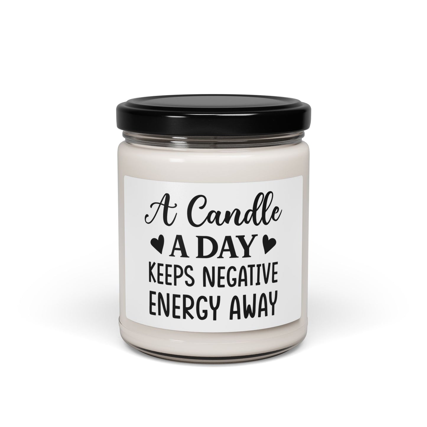 Scented Soy Candle with Positive Energy Quote | Relaxation & Mindfulness Decor