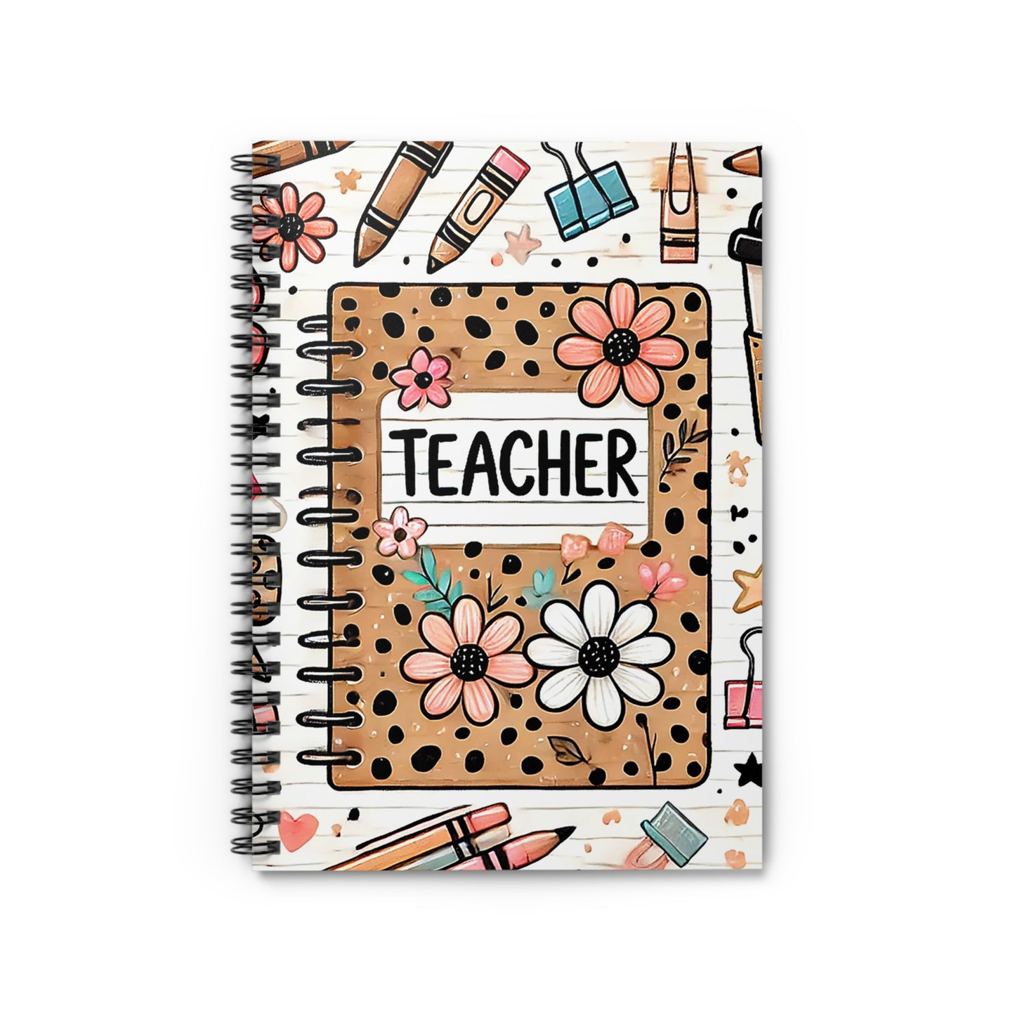 Teacher Spiral Notebook - Cute Floral Design for Educators