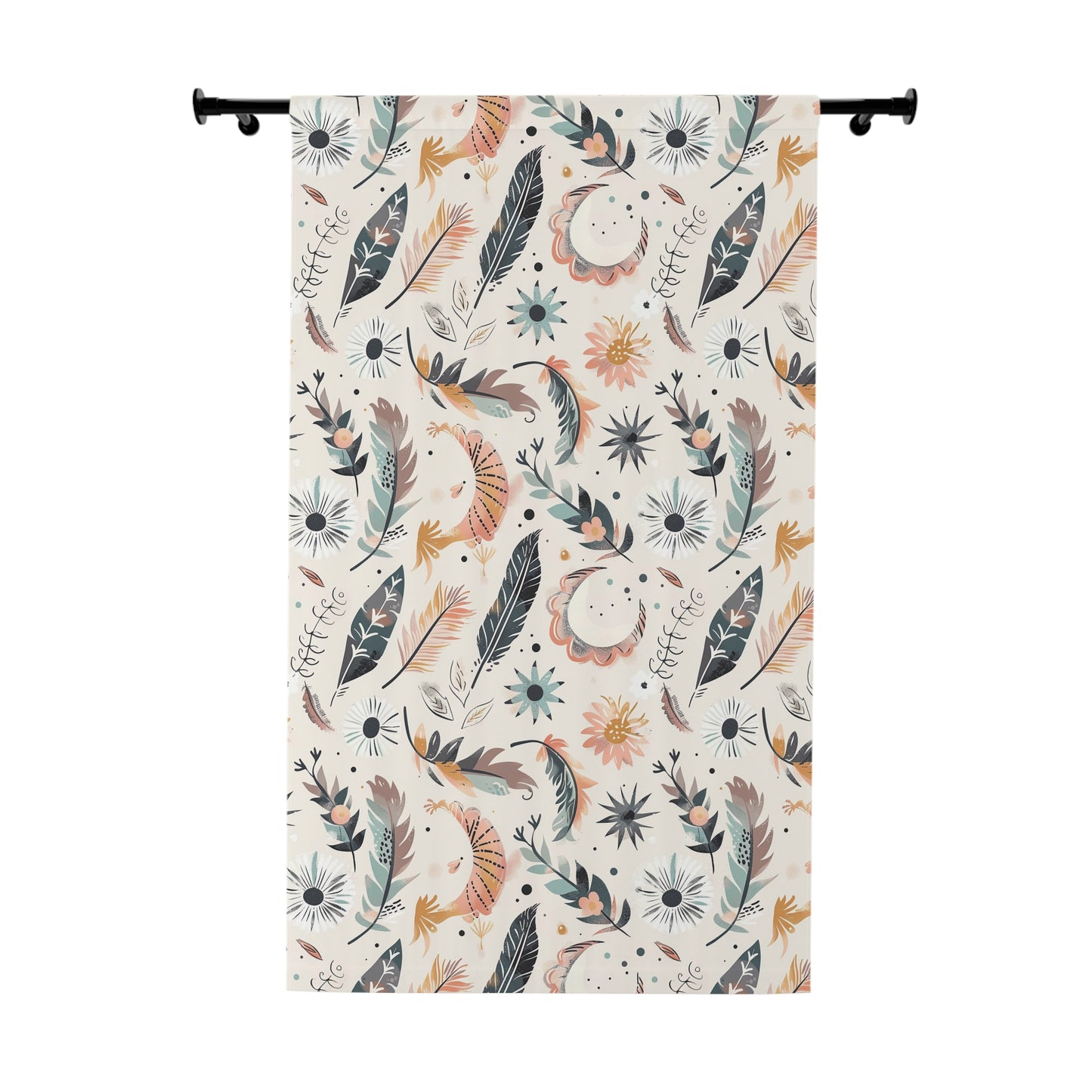 Boho Floral Window Curtains