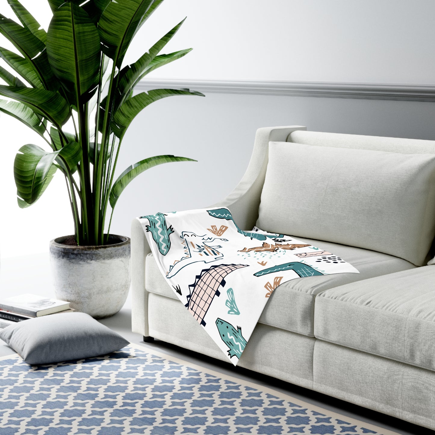 Dinosaur Baby Swaddle Blanket | Cute Infant Blanket for Boys & Newborn Gift