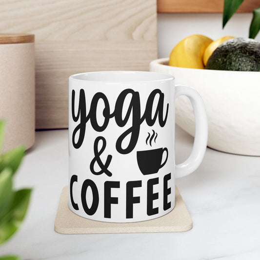 Yoga & Coffee Ceramic Mug | Inspirational Drinkware for Yoga Lovers