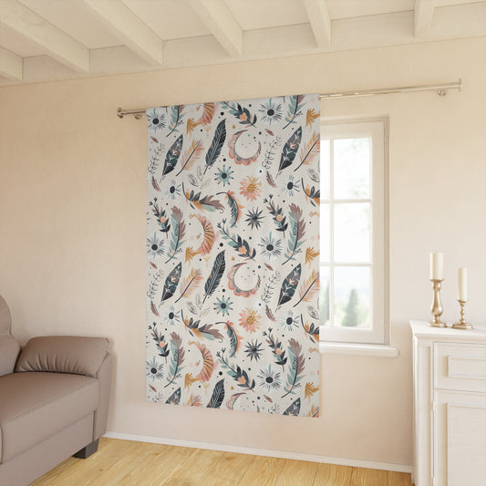 Boho Floral Window Curtains