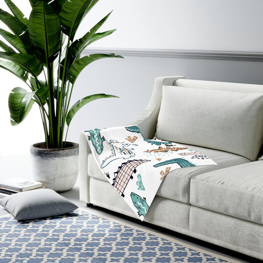 Dinosaur Baby Swaddle Blanket | Cute Infant Blanket for Boys & Newborn Gift
