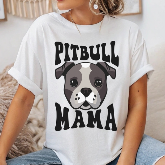 Pitbull Mama T-Shirt | Cute Dog Lover Shirt, Pet Parent Gift & Animal Rescue Pride Apparel